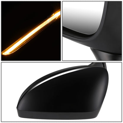 RETROVISOR MIRROR - OEM - 14-17 MAZDA 6 - POWERED - HEATED - W/ SIGNAL LIGHT - W/ BSD - FOLDING - BLACK MATERIAL - LEFT