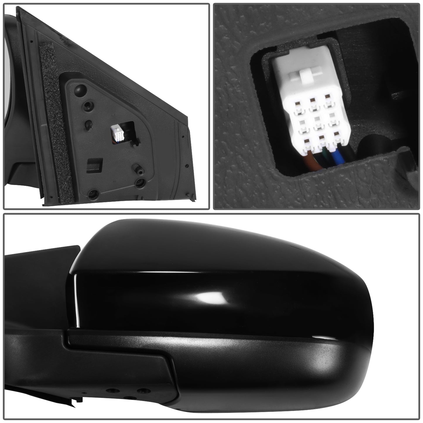 RETROVISOR MIRROR - OE STYLE - MAZDA CX-9 13 - WITH POWER WITH HEATED WITH BLIND SPOT - DRIVER SIDE - PAINT TO MATCH - BLACK