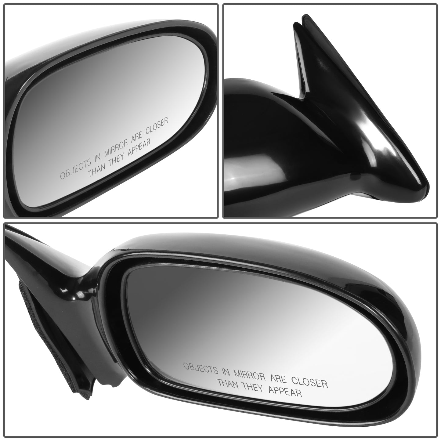 RETROVISOR MIRROR - OEM - 93-97 MAZDA 626 - POWERED - BLACK MATERIAL - RIGHT