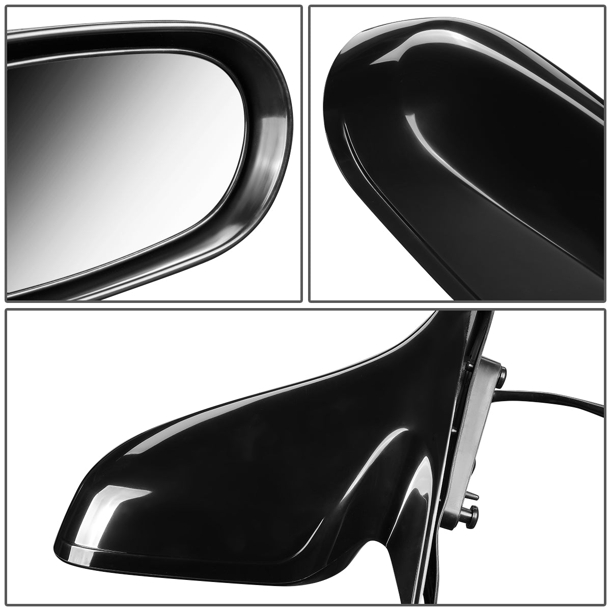 RETROVISOR MIRROR - OEM - 98-99 MAZDA 626 - POWERED - PAINTABLE - BLACK - RIGHT