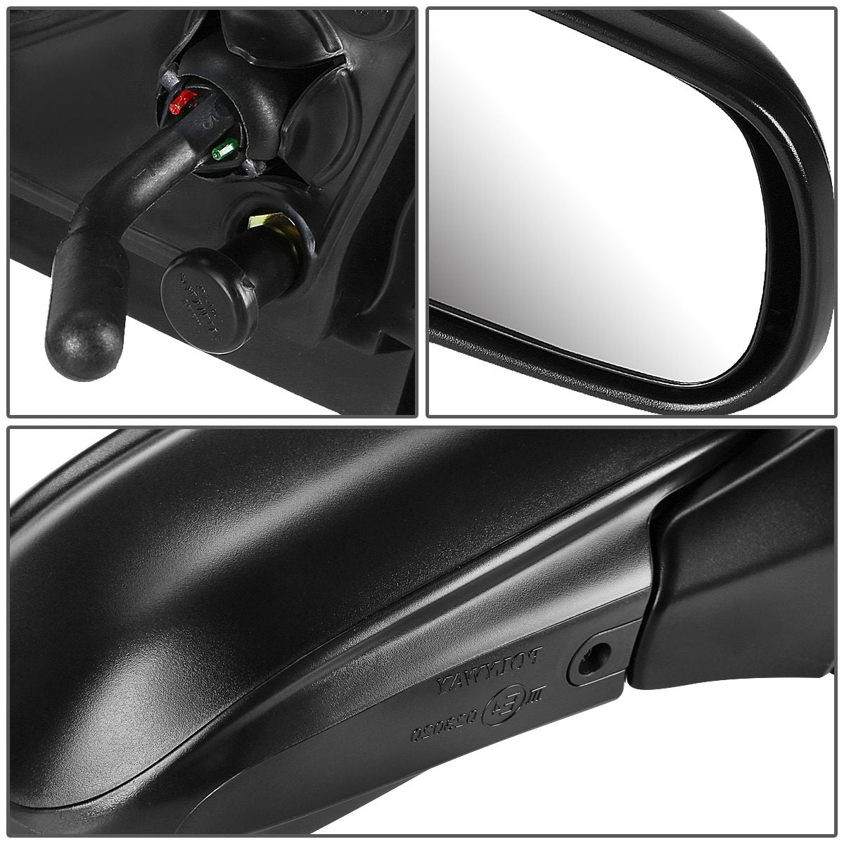 RETROVISOR MIRROR - OEM - 99-03 MAZDA PROTEGE / 02-03 MAZDA PROTEGE5 - FITS MODELS WITHOUT 6 SPEAKER SYSTEM - MANUAL - PAINTABLE FINISH , TEXTURED CAP - BLACK - RIGHT