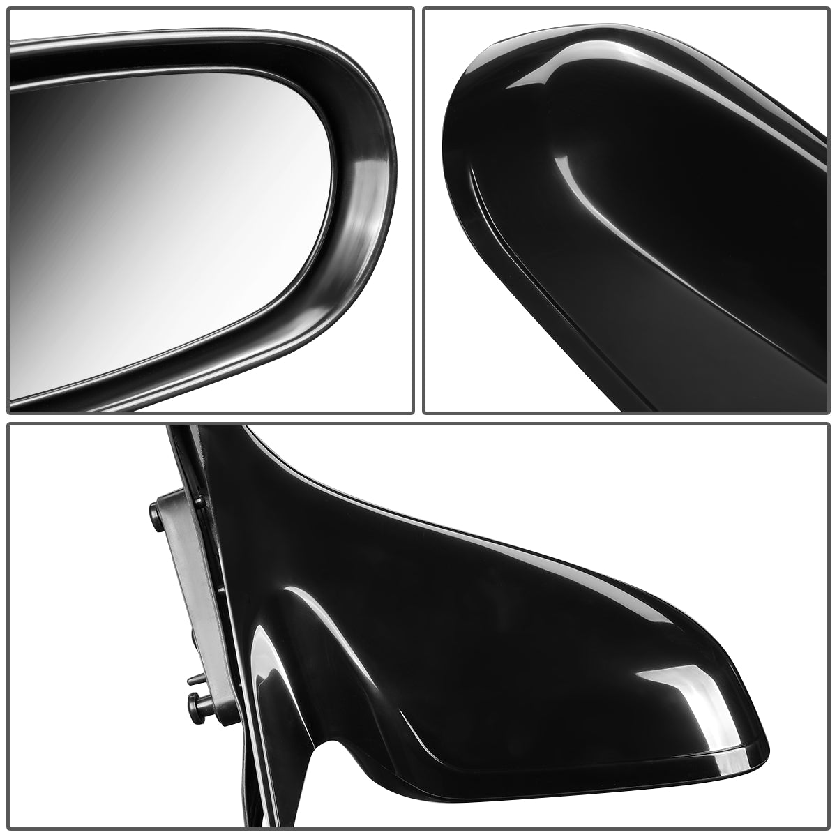 RETROVISOR MIRROR - OEM - 98-99 MAZDA 626 - MANUAL - SMOOTH - BLACK - RIGHT