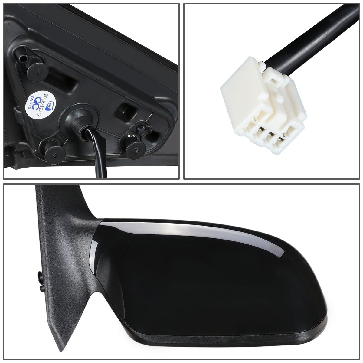 RETROVISOR MIRROR - OEM - 03-08 MAZDA 6 NON TURBO - POWERED - PAINTABLE - BLACK - RIGHT