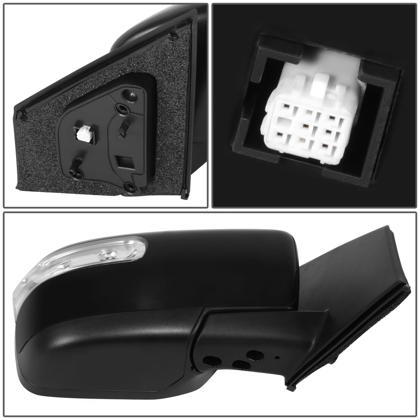 RETROVISOR MIRROR - OE STYLE - MAZDA CX-9 07-09 - WITH POWER WITH HEATED GLASS WITH SIGNAL - PASSENGER SIDE - PAINT TO MATCH - BLACK