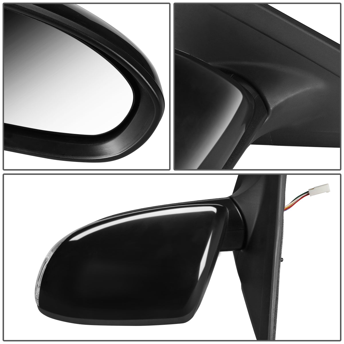 RETROVISOR MIRROR - OEM - 10-13 MAZDA 3 - POWERED - PAINTABLE - BLACK - RIGHT