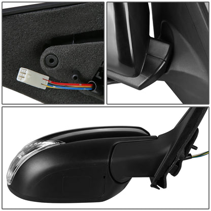 RETROVISOR MIRROR - OEM - 10-13 MAZDA 3 - POWERED - PAINTABLE - BLACK - RIGHT