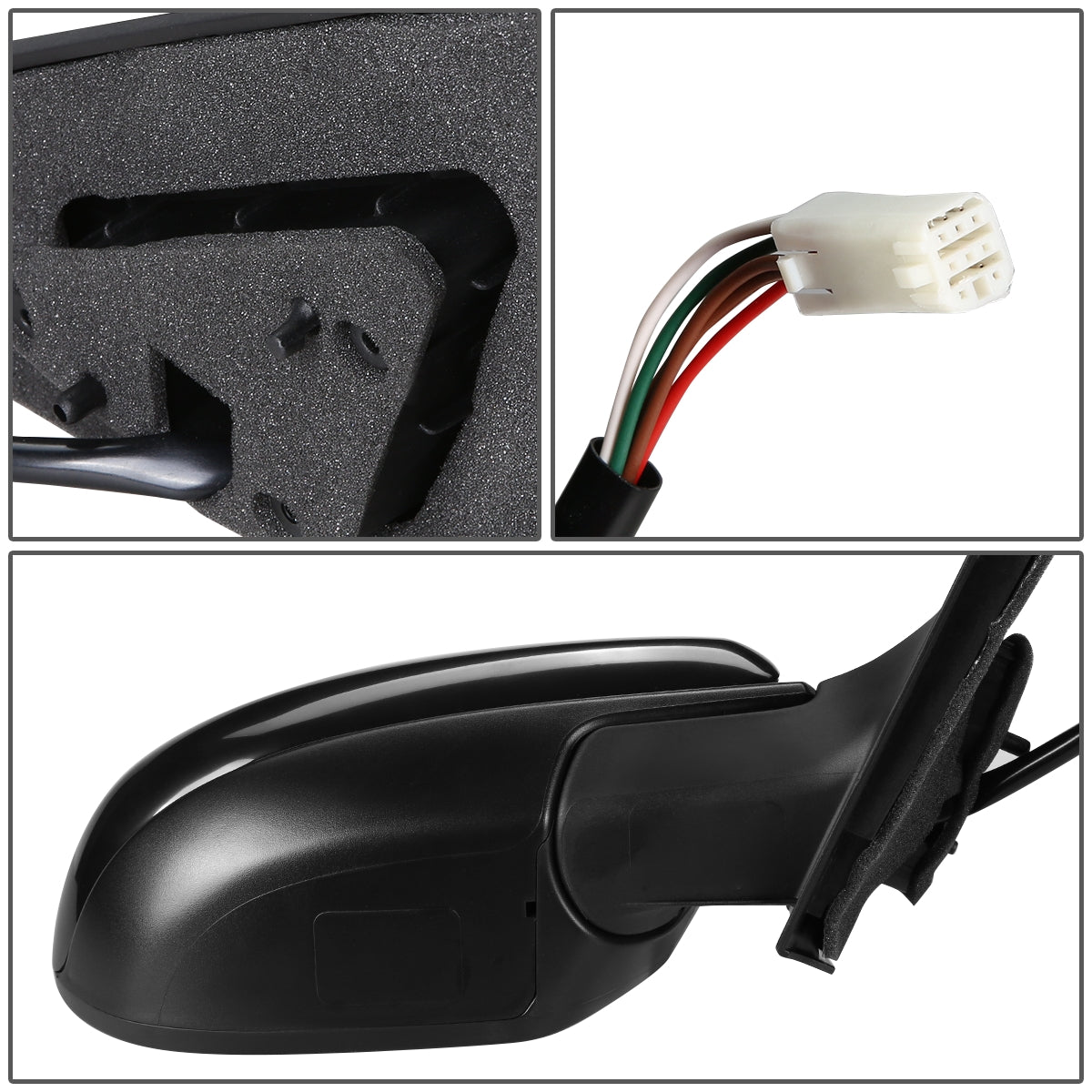 RETROVISOR MIRROR - OEM - 10-13 MAZDA 3 - POWERED - HEATED - PAINTABLE - BLACK - RIGHT