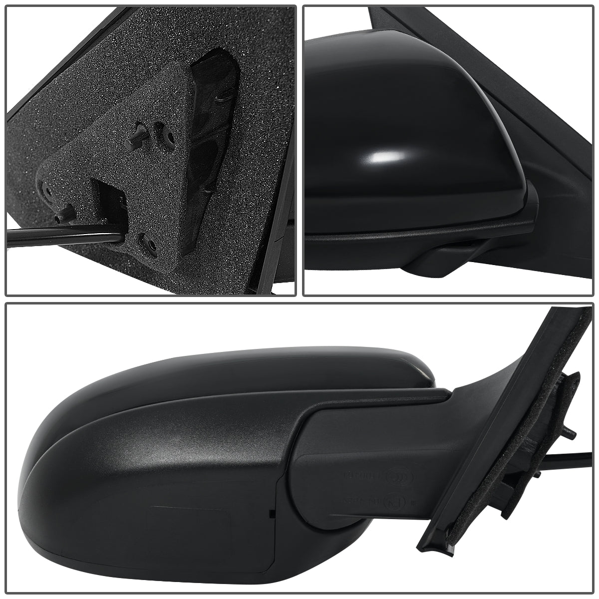 RETROVISOR MIRROR - OEM - 10-13 MAZDA 3 - POWERED - PAINTABLE - BLACK - RIGHT