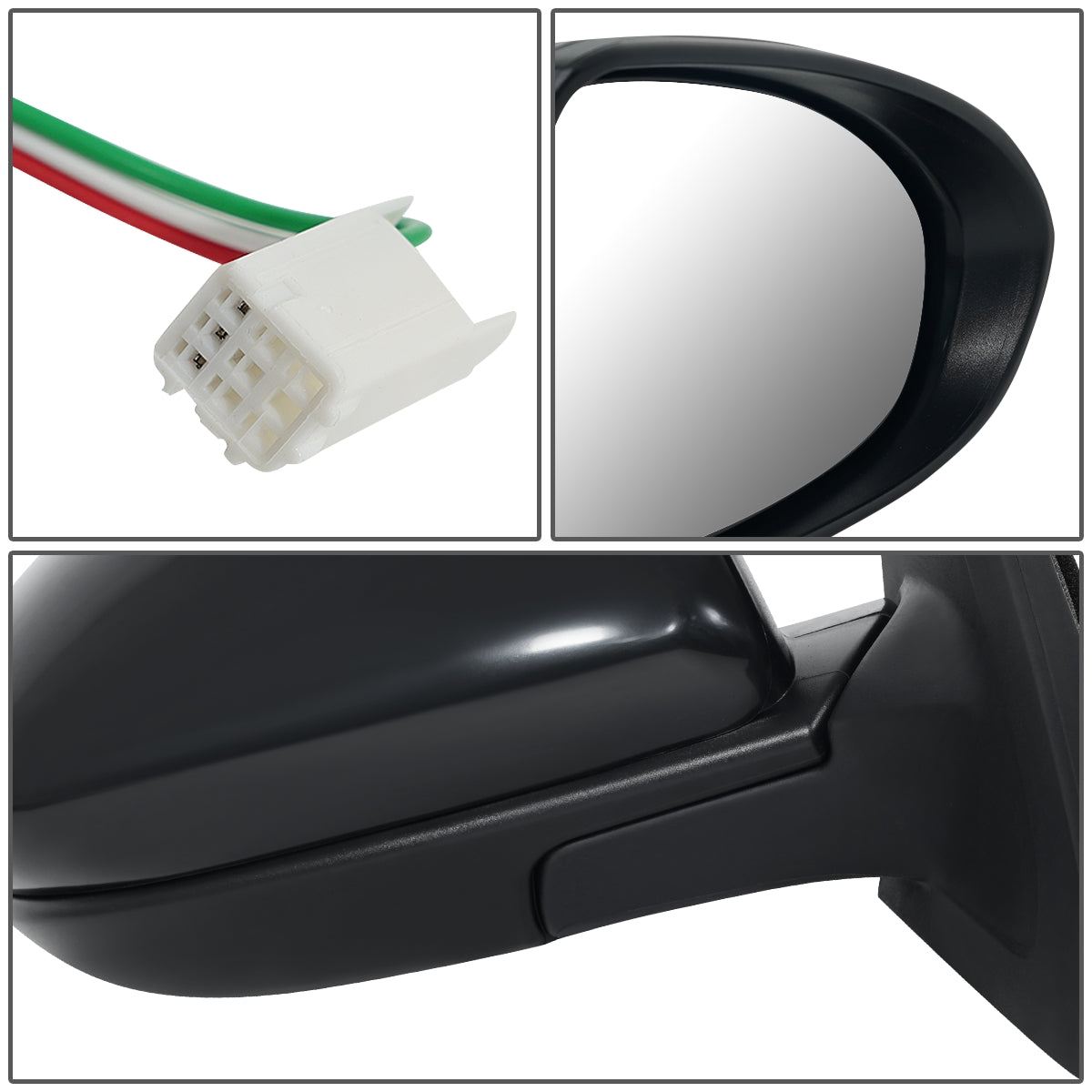 RETROVISOR MIRROR - OEM - 10-13 MAZDA 3 - POWERED - PAINTABLE - BLACK - RIGHT