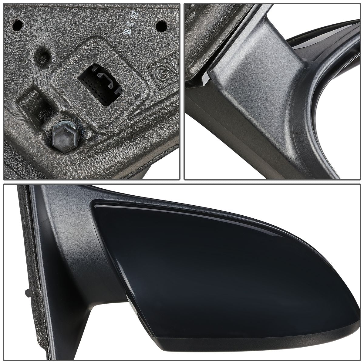 RETROVISOR MIRROR - OEM - 09-13 MAZDA 6 - POWERED - PAINTABLE - BLACK - RIGHT