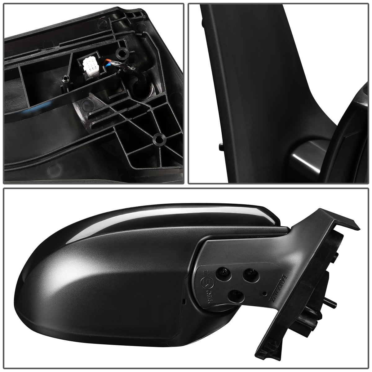 RETROVISOR MIRROR - OEM - 11-14 MAZDA 2 - POWERED - PAINTABLE - BLACK - RIGHT