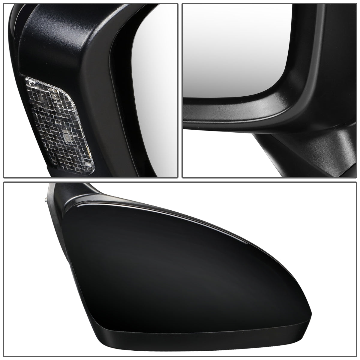 RETROVISOR MIRROR - OEM - 14-17 MAZDA 6 - POWERED - W/ SIGNAL LIGHT - FOLDING - BLACK MATERIAL - RIGHT