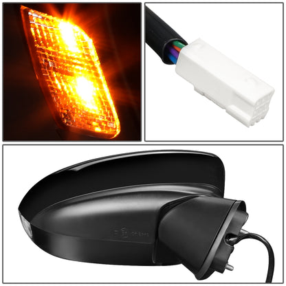 RETROVISOR MIRROR - OEM - 14-17 MAZDA 6 - POWERED - W/ SIGNAL LIGHT - FOLDING - BLACK MATERIAL - RIGHT