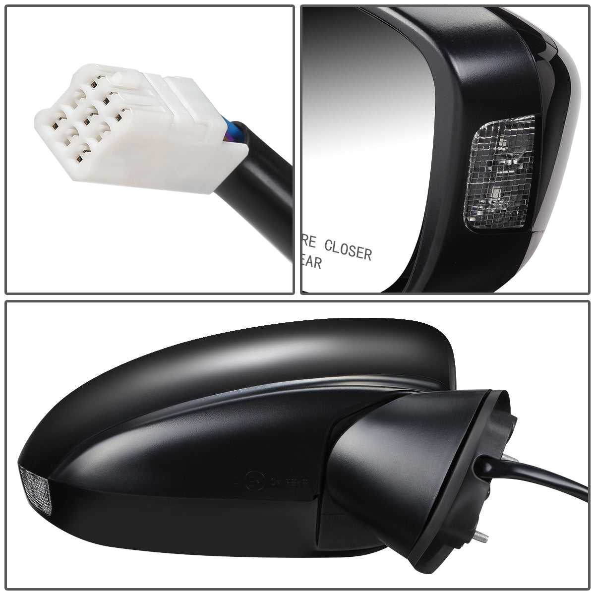 RETROVISOR MIRROR - OEM - 14-17 MAZDA 6 - POWERED - HEATED - W/ SIGNAL LIGHT - FOLDING - BLACK MATERIAL - RIGHT