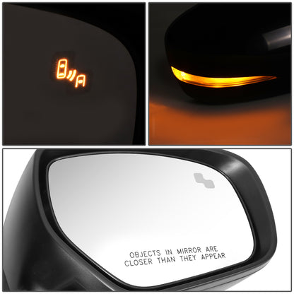 RETROVISOR MIRROR - OE STYLE - MAZDA CX-9 10-15 - WITH POWER WITH HEATED WITH SIGNAL WITH BLIND SPOT - PASSENGER SIDE - PAINT TO MATCH - BLACK