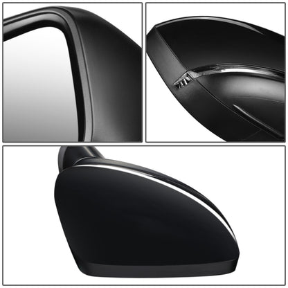 RETROVISOR MIRROR - OEM - 14-16 MAZDA 3 - POWERED - W/ SIGNAL LIGHT - FOLDING - BLACK MATERIAL - RIGHT