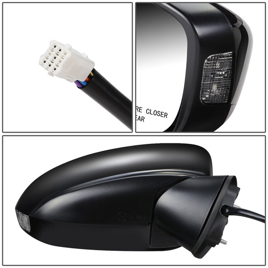 RETROVISOR MIRROR - OEM - 14-17 MAZDA 6 - POWERED - W/ SIGNAL LIGHT - W/ BSD - FOLDING - BLACK MATERIAL - RIGHT