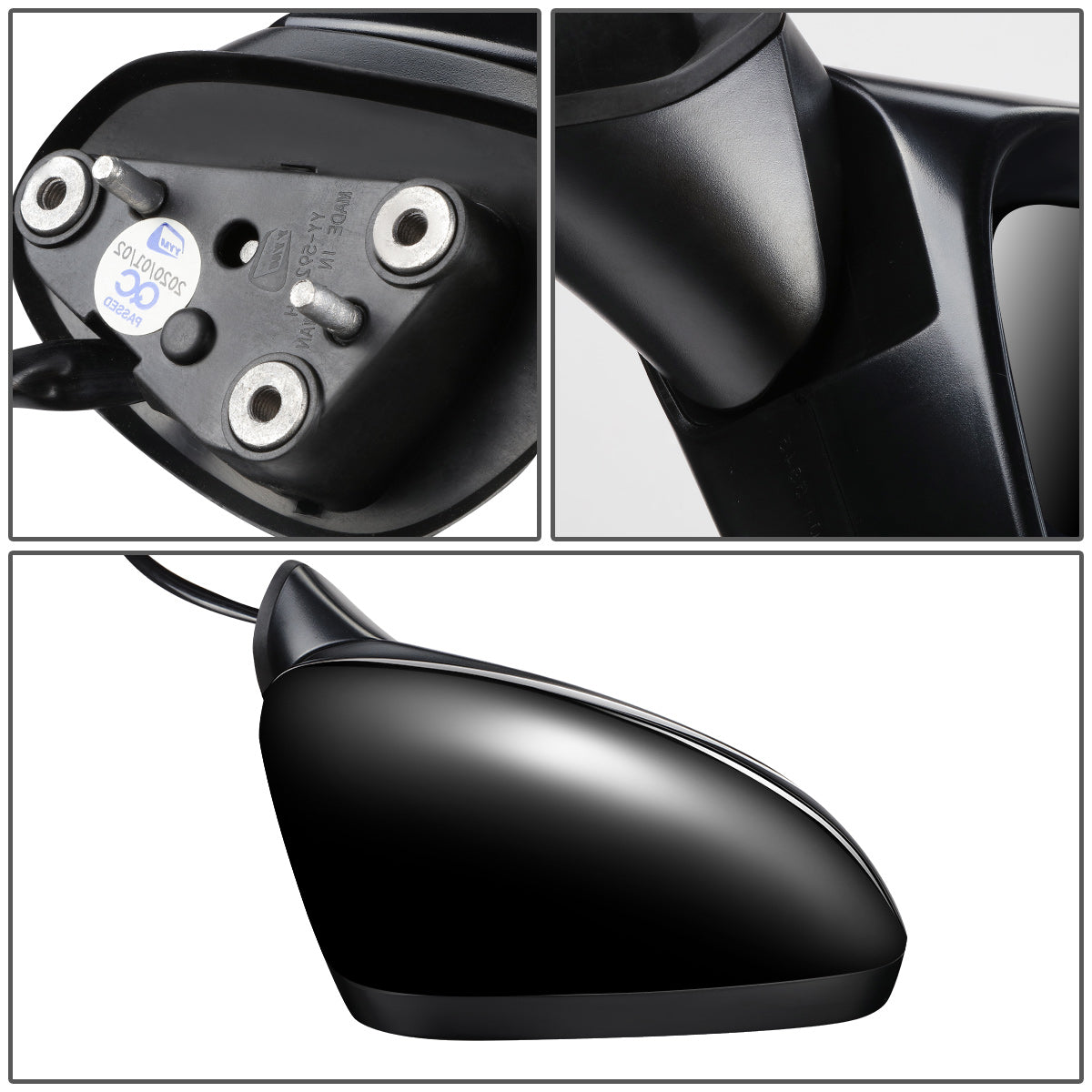 RETROVISOR MIRROR - OEM - 14-17 MAZDA 6 - POWERED - W/ SIGNAL LIGHT - W/ BSD - FOLDING - BLACK MATERIAL - RIGHT