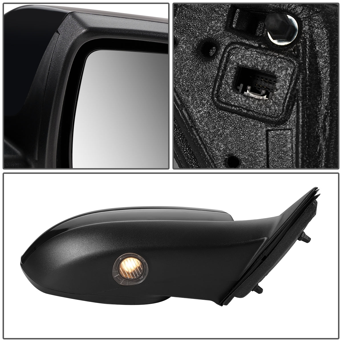 RETROVISOR MIRROR - OEM - 09-13 MAZDA 6 - POWERED - W/ PUDDLE LIGHT - W/ BSD - BLACK MATERIAL - RIGHT