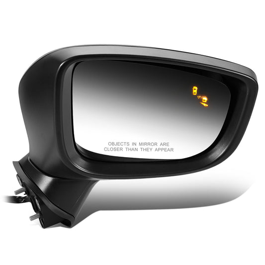 RETROVISOR MIRROR - OEM - 14-16 MAZDA 3 - POWERED - W/ BSD - FOLDING - BLACK MATERIAL - RIGHT