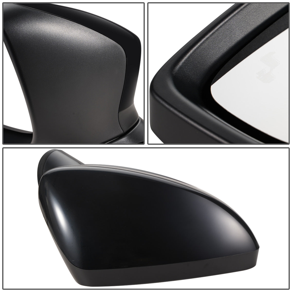 RETROVISOR MIRROR - OEM - 14-16 MAZDA 3 - POWERED - W/ BSD - FOLDING - BLACK MATERIAL - RIGHT