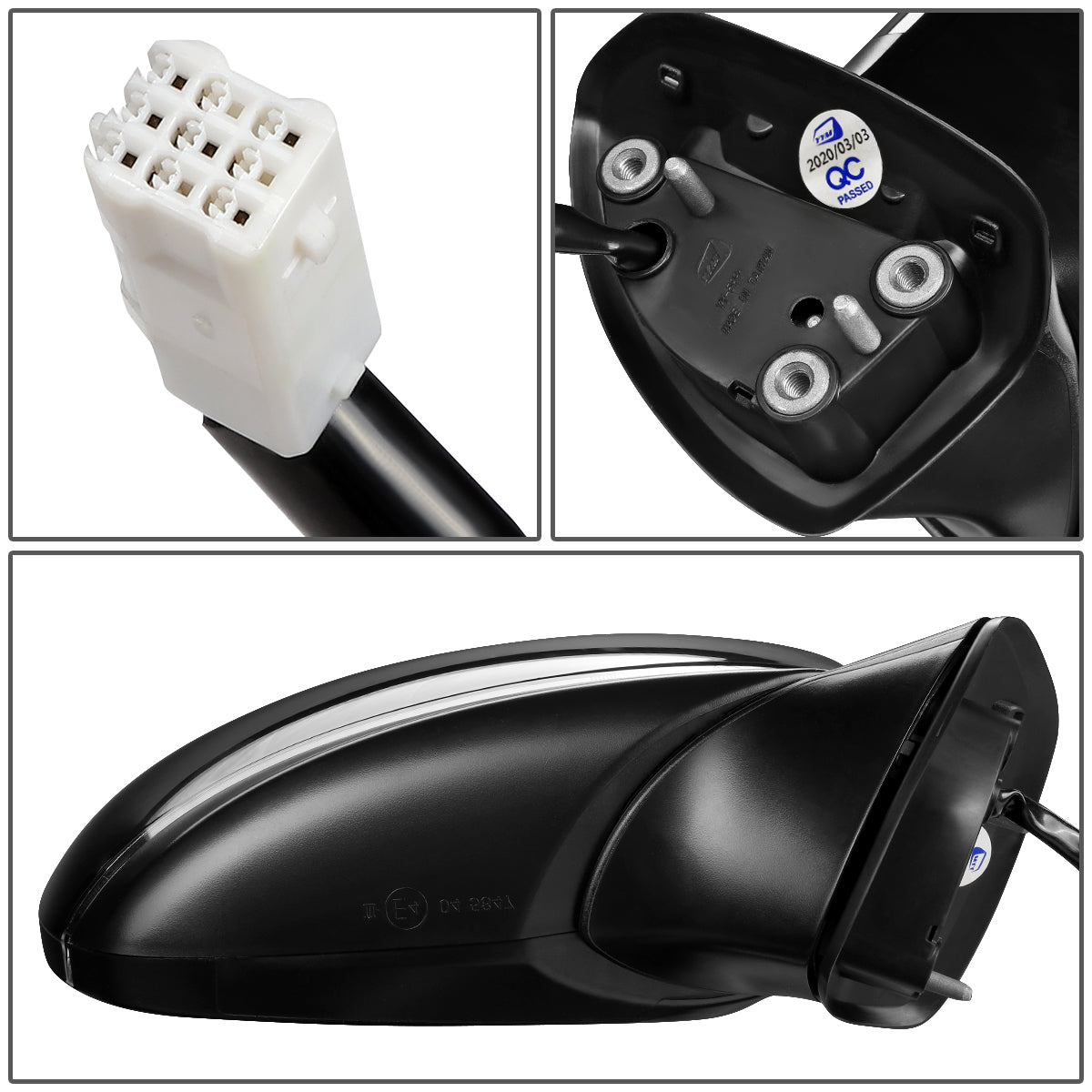 RETROVISOR MIRROR - OEM - 16-20 MAZDA CX-9 - POWERED - HEATED - W/ SIGNAL LIGHT - FOLDING - BLACK MATERIAL - RIGHT