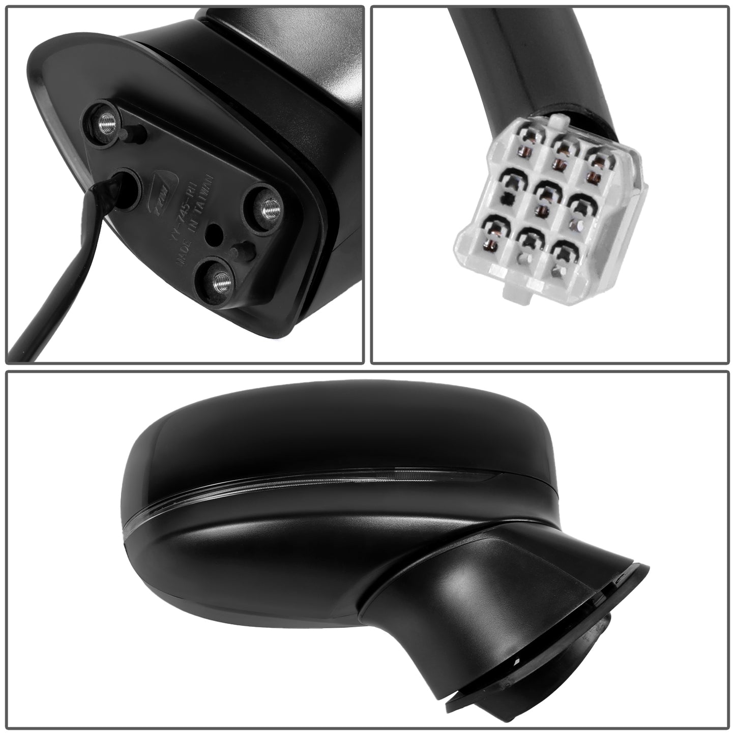 RETROVISOR MIRROR - OE STYLE - MAZDA CX-5 17-23 - WITH POWER WITH SIGNAL - PASSENGER SIDE - PAINT TO MATCH - BLACK