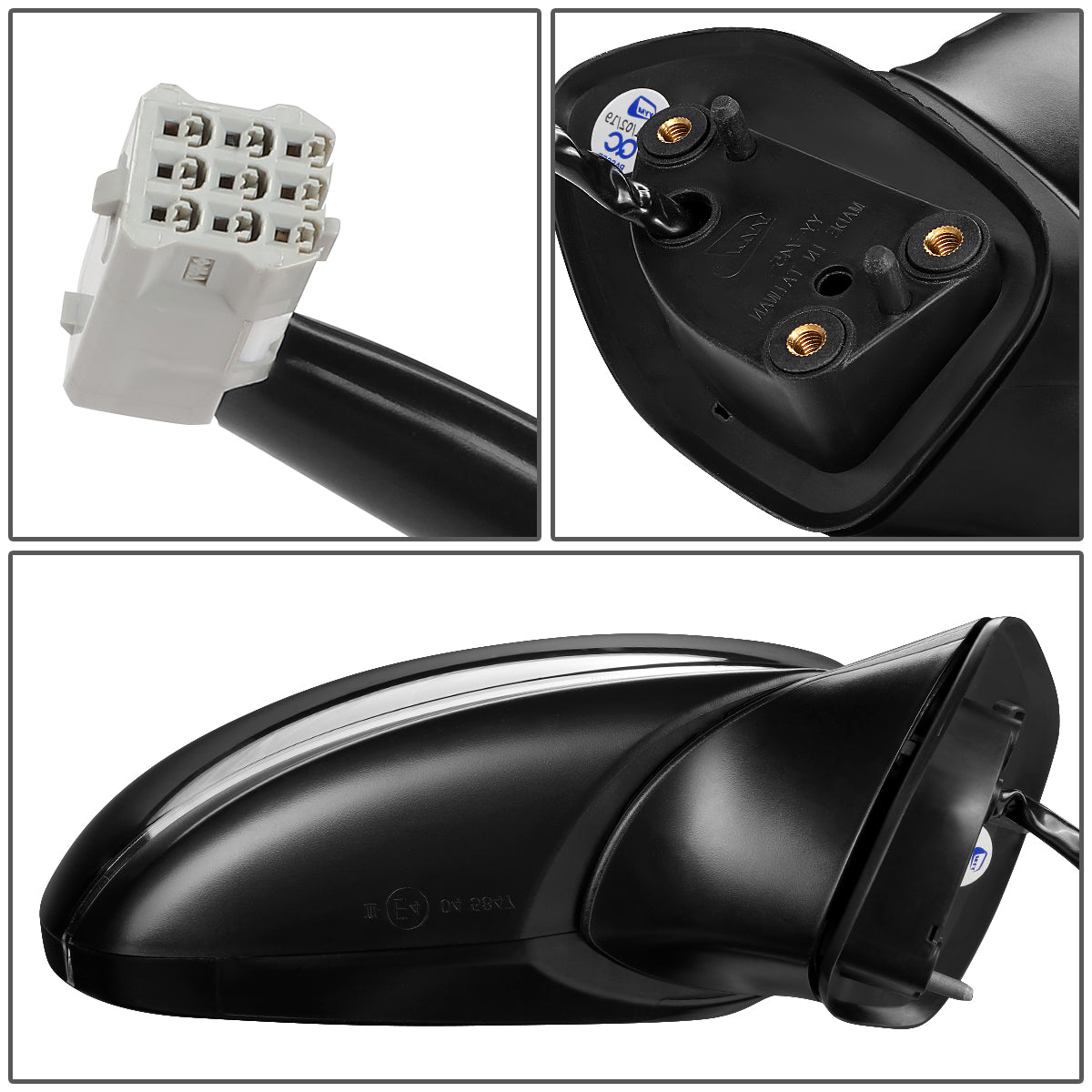 RETROVISOR MIRROR - OEM - 17-19 MAZDA CX-5 - POWERED - HEATED - W/ SIGNAL LIGHT - W/ BSD - FOLDING - BLACK MATERIAL - RIGHT