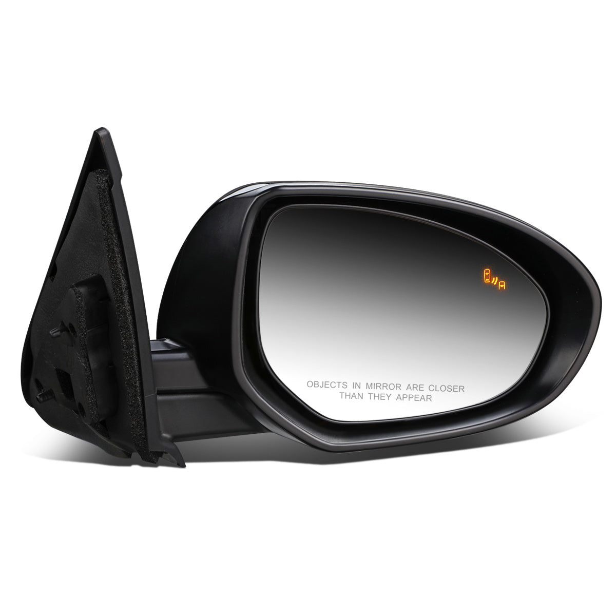 RETROVISOR MIRROR - OEM - 10-13 MAZDA 3 - POWERED - W/ BSD - FOLDING - BLACK MATERIAL - RIGHT