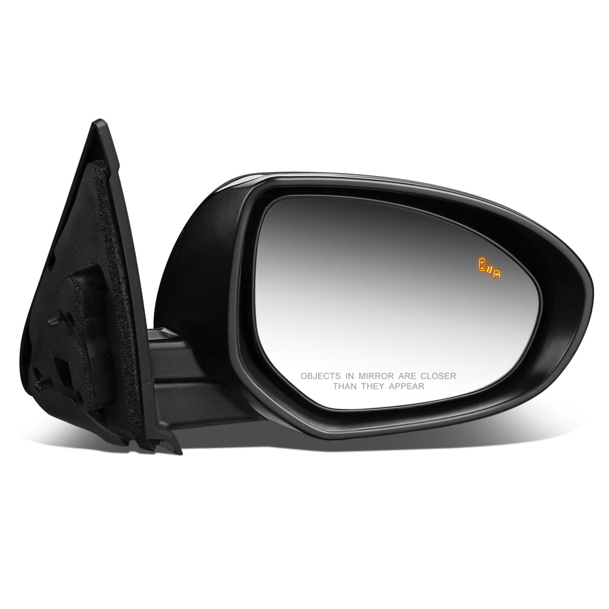 RETROVISOR MIRROR - OEM - 10-13 MAZDA 3 - POWERED - HEATED - W/ BSD - FOLDING - BLACK MATERIAL - RIGHT