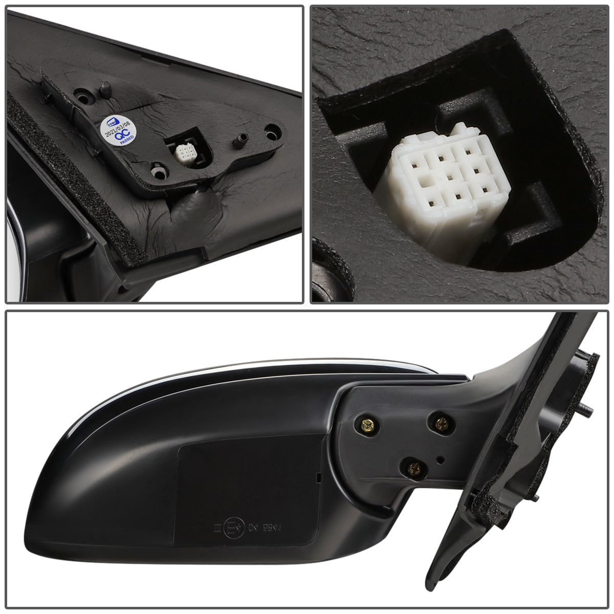 RETROVISOR MIRROR - OEM - 10-13 MAZDA 3 - POWERED - HEATED - W/ BSD - FOLDING - BLACK MATERIAL - RIGHT