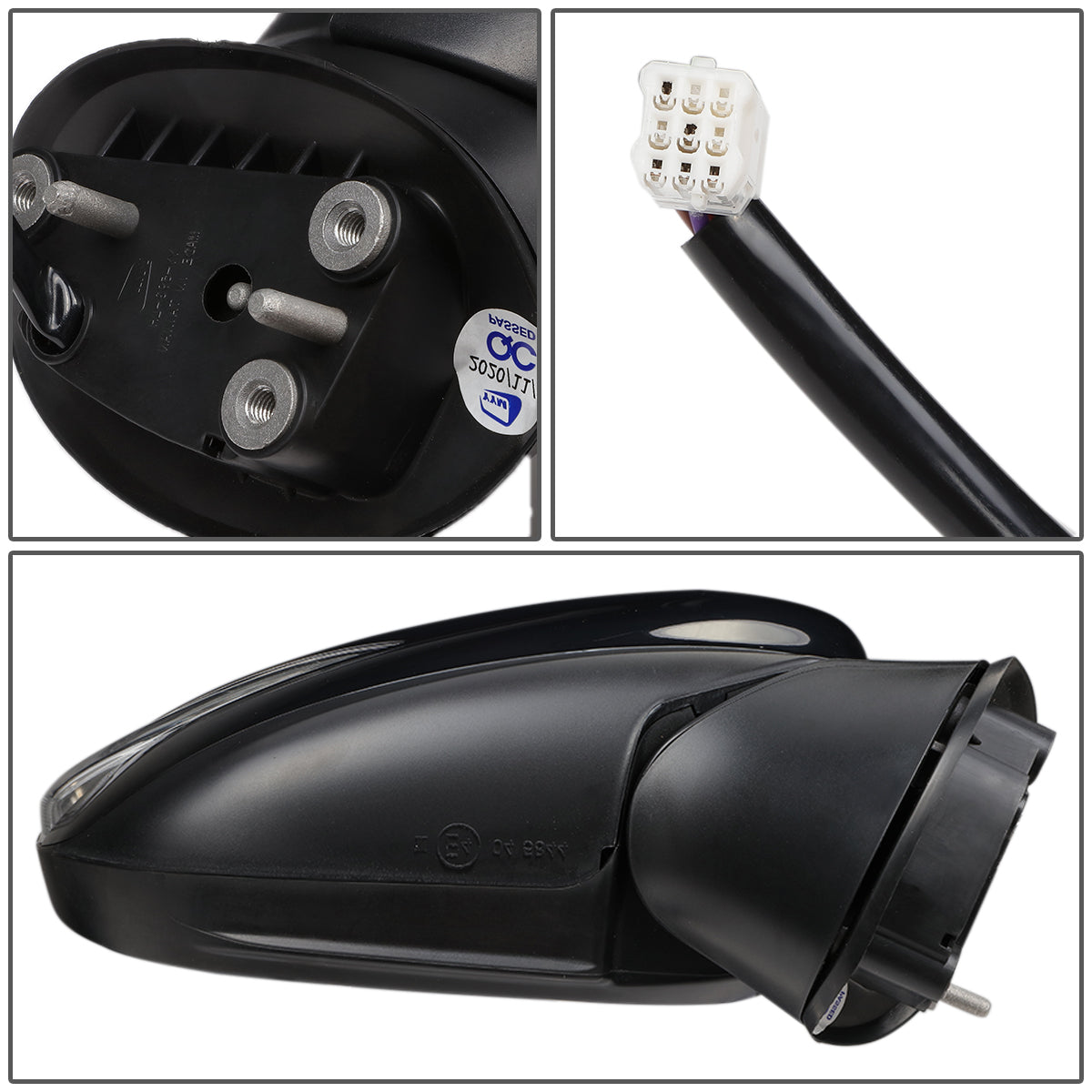 RETROVISOR MIRROR - OEM - 15-16 MAZDA CX-3 - POWERED - W/ SIGNAL LIGHT - FOLDING - BLACK MATERIAL - RIGHT