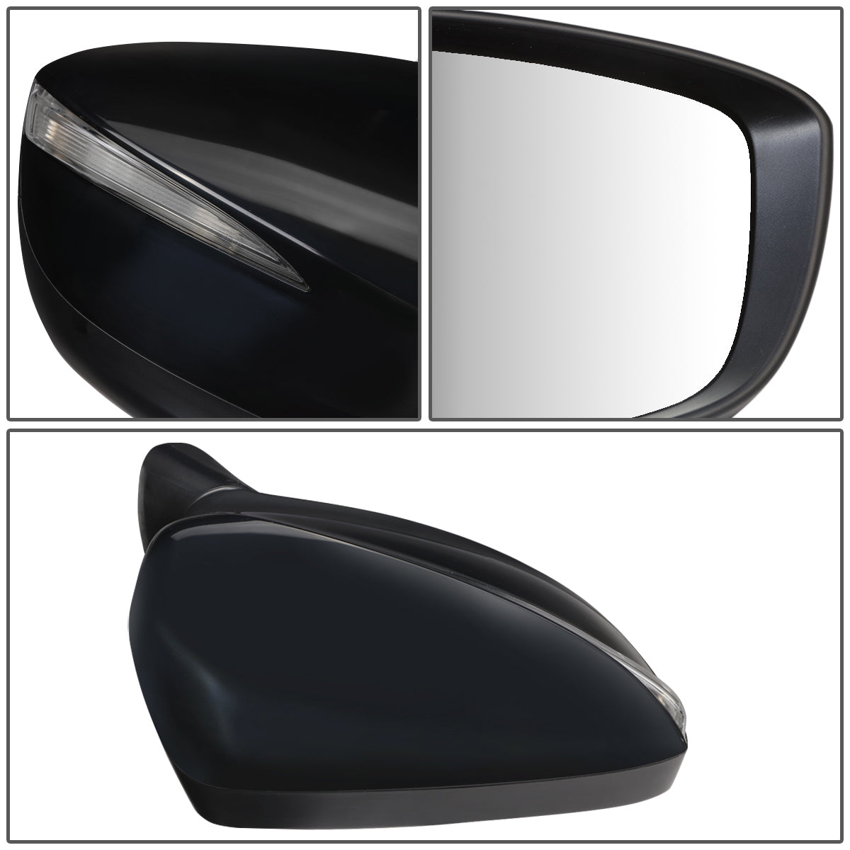 RETROVISOR MIRROR - OEM - 13-14 MAZDA CX-5 - POWERED - W/ SIGNAL LIGHT - FOLDING - BLACK MATERIAL - RIGHT