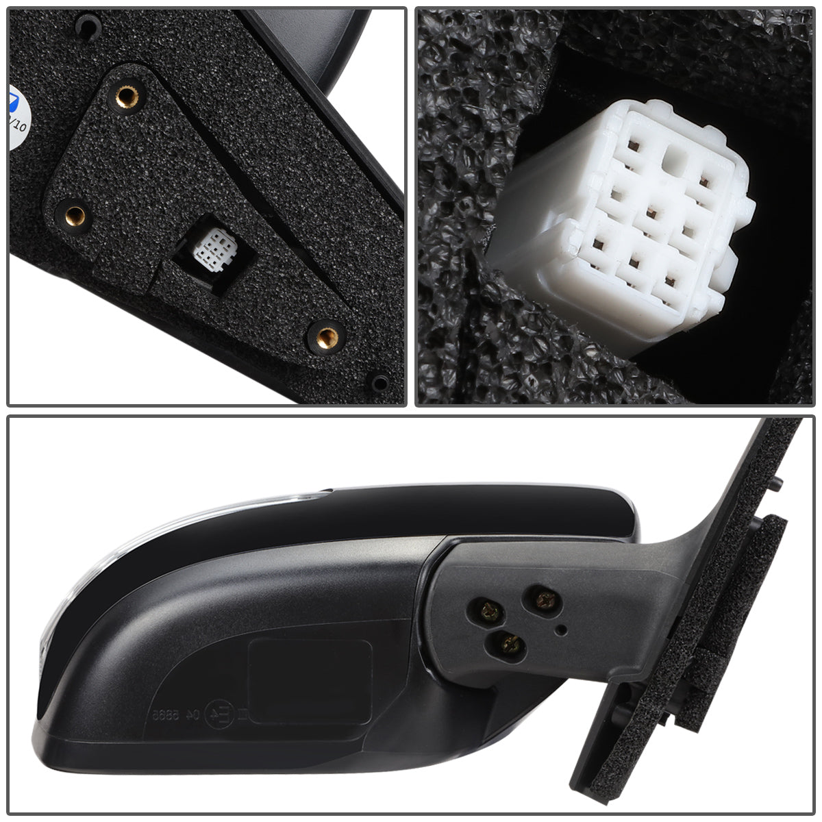 RETROVISOR MIRROR - OEM - 11-17 MAZDA 5 - POWERED - HEATED - W/ SIGNAL LIGHT - FOLDING - BLACK MATERIAL - RIGHT