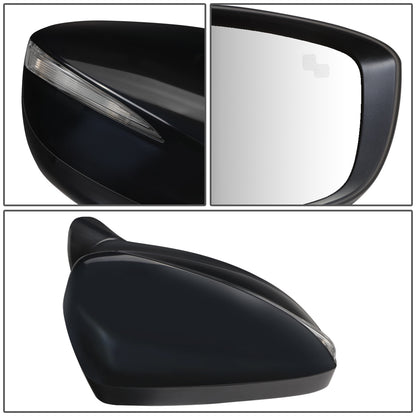 RETROVISOR MIRROR - OEM - 13-14 MAZDA CX-5 - POWERED - HEATED - W/ SIGNAL LIGHT - W/ BSD - FOLDING - BLACK MATERIAL - RIGHT