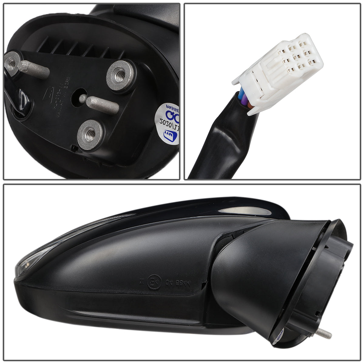 RETROVISOR MIRROR - OEM - 15-16 MAZDA CX-3 - POWERED - W/ SIGNAL LIGHT - W/ BSD - FOLDING - BLACK MATERIAL - RIGHT