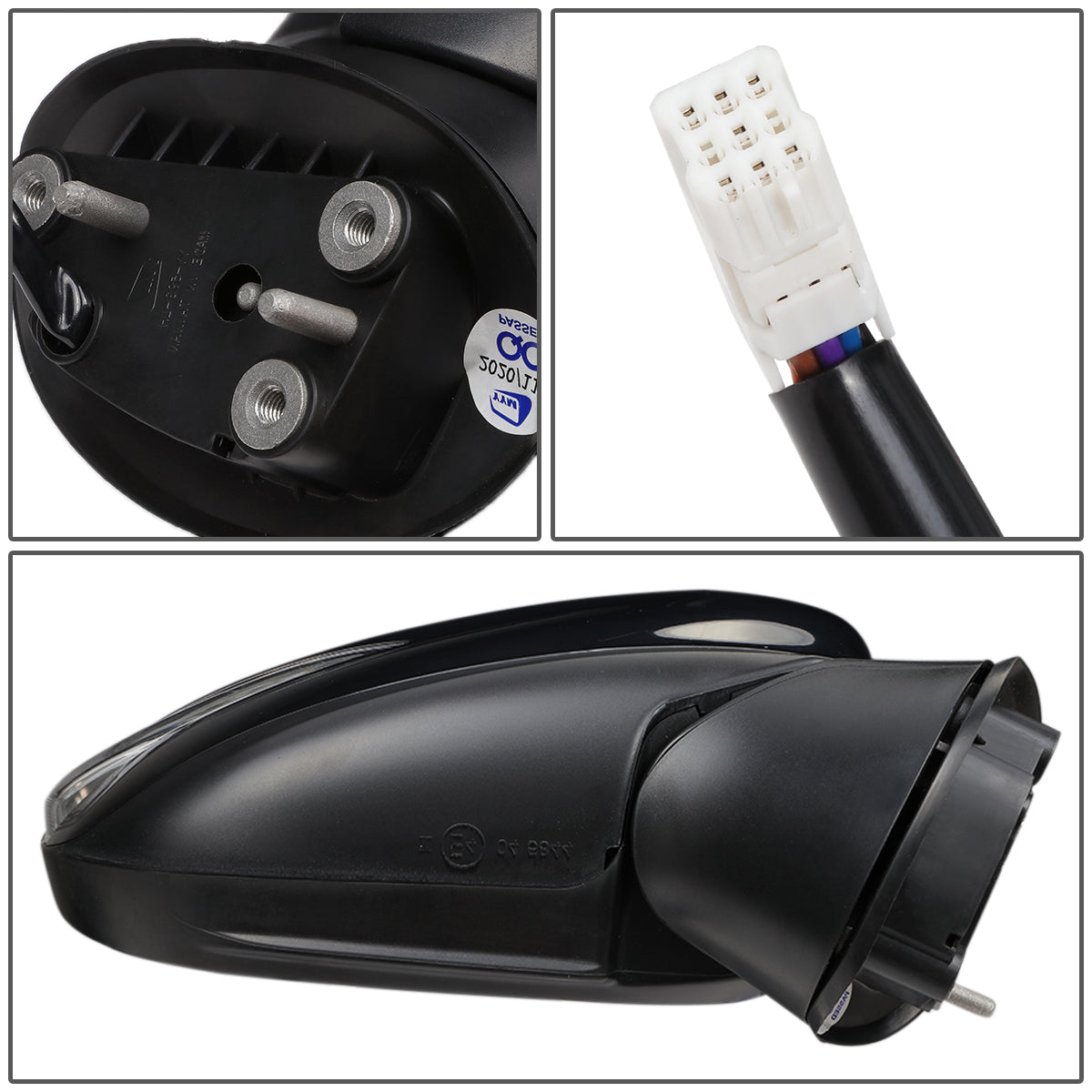 RETROVISOR MIRROR - OEM - 15-16 MAZDA CX-3 - POWERED - HEATED - W/ SIGNAL LIGHT - W/ BSD - FOLDING - BLACK MATERIAL - RIGHT