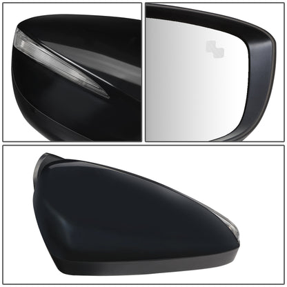 RETROVISOR MIRROR - OEM - 15-16 MAZDA CX-3 - POWERED - HEATED - W/ SIGNAL LIGHT - W/ BSD - FOLDING - BLACK MATERIAL - RIGHT