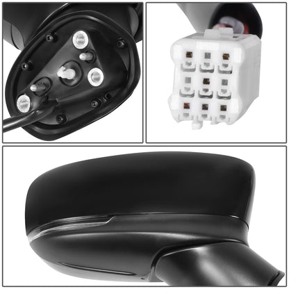RETROVISOR MIRROR - OE STYLE - MAZDA 3 17-18 - WITH POWER WITH HEATED WITH SIGNAL - MEXICO BULIT - PASSENGER SIDE - PAINT TO MATCH - BLACK
