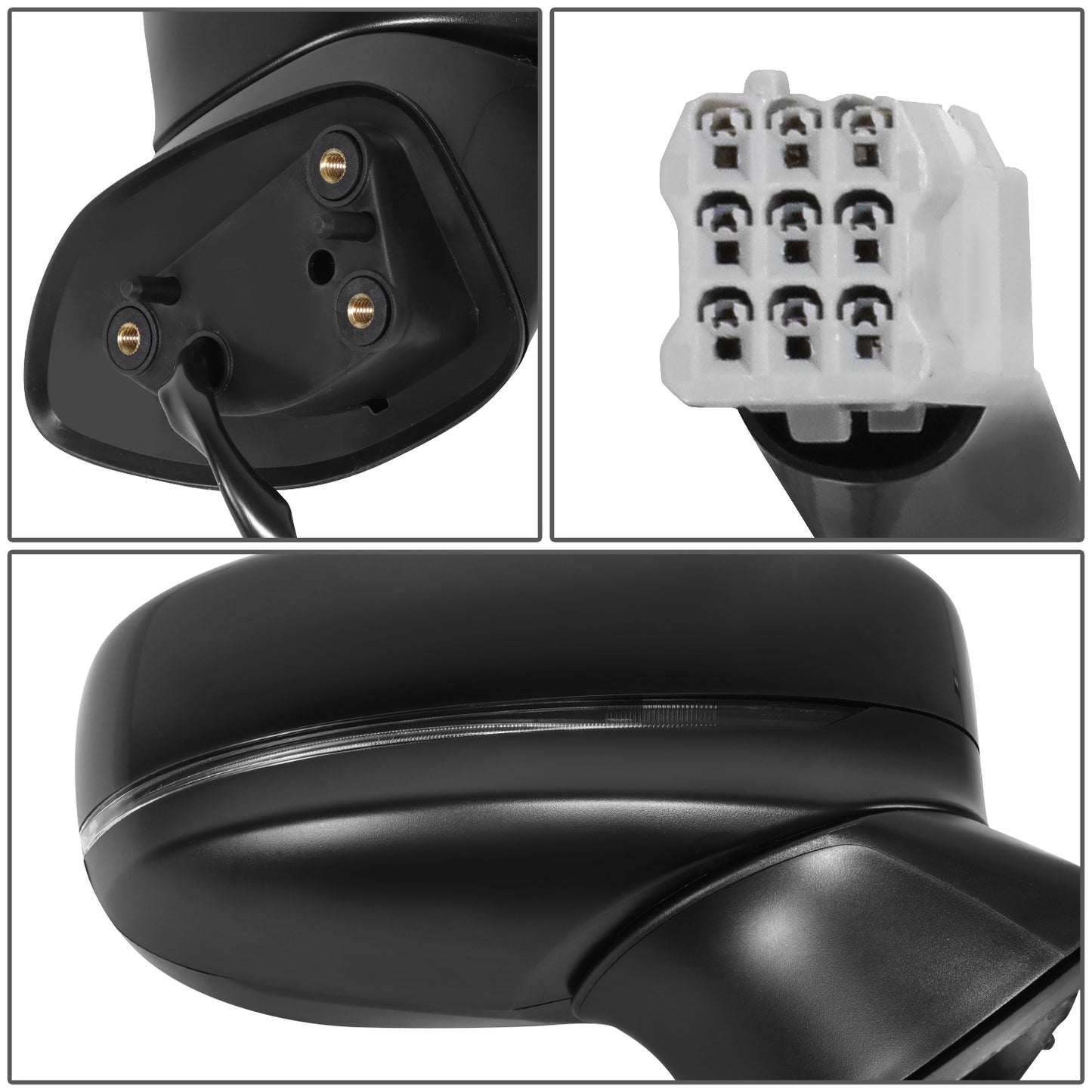 RETROVISOR MIRROR - OE STYLE - MAZDA CX-5 19-21 - WITH POWER FOLD WITH BLIND SPOT WITH SIGNAL - PASSENGER SIDE - PAINT TO MATCH - BLACK