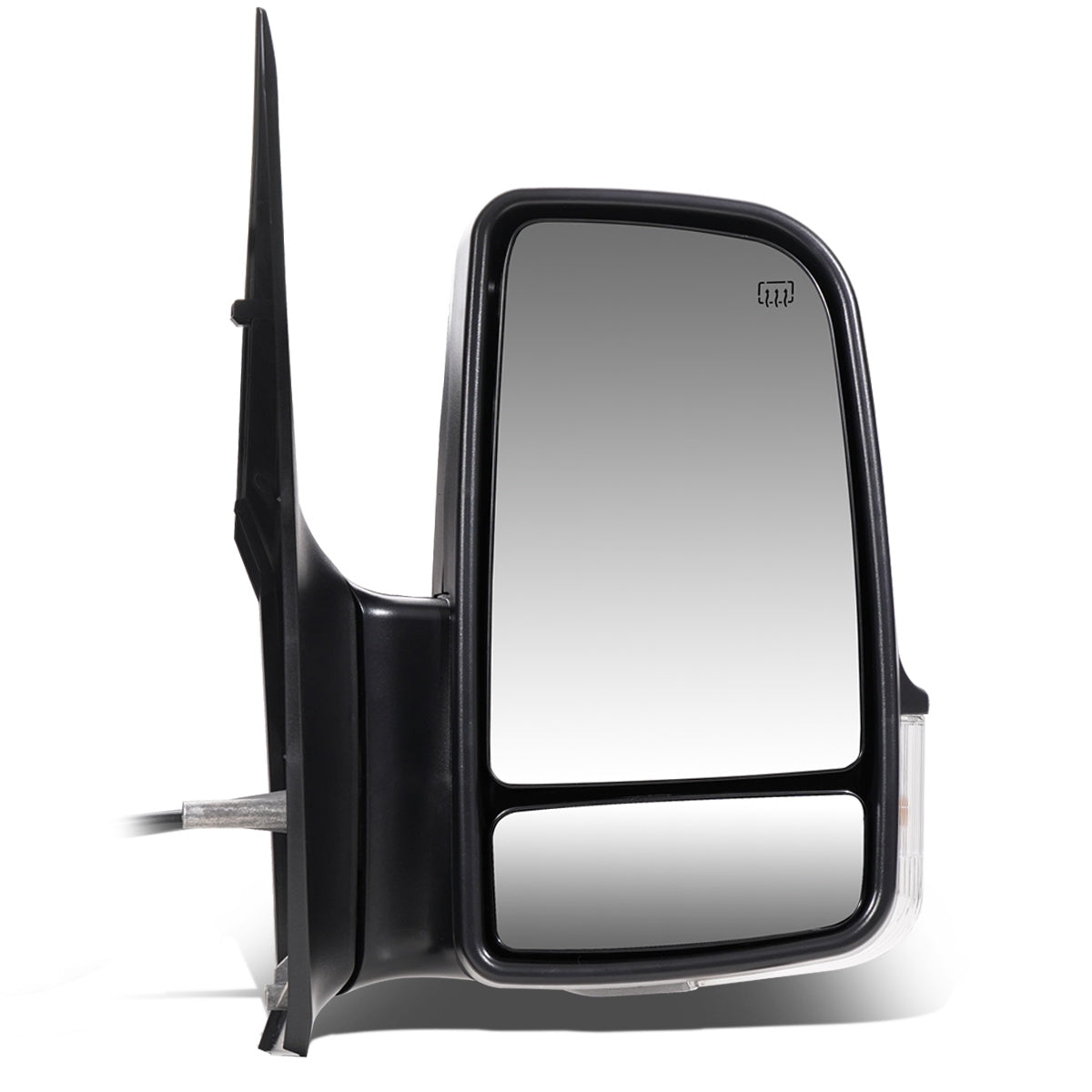 RETROVISOR MIRROR - OEM - 07-09 DODGE SPRINTER - POWERED - HEATED - W/ SIGNAL LIGHT - FOLDING - W/ DUAL BLIND GLASS - TEXTURED - BLACK - RIGHT