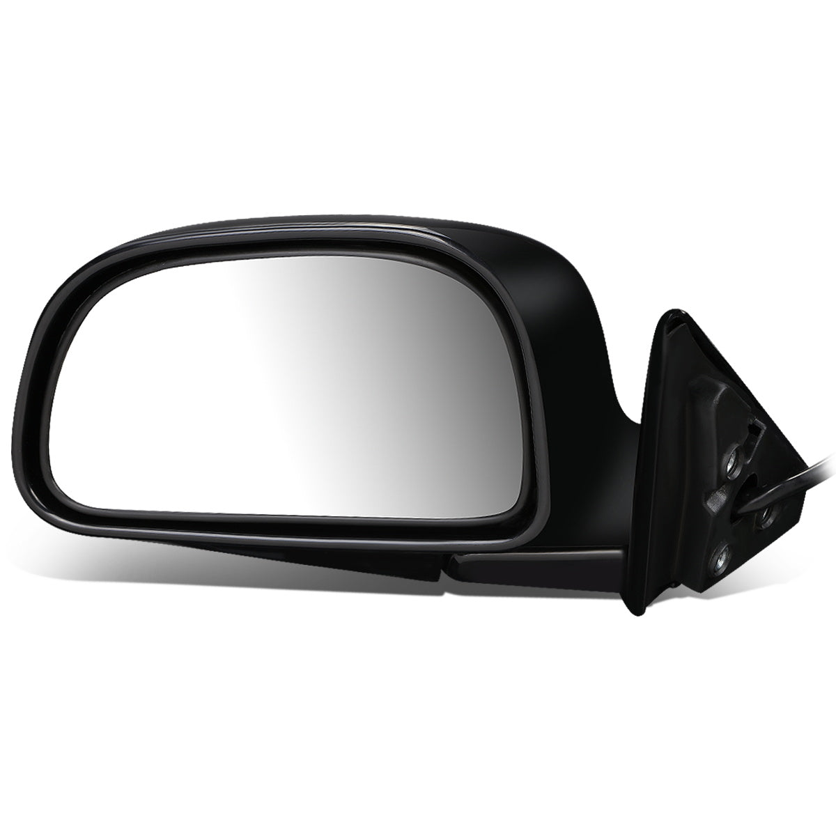 RETROVISOR MIRROR - OEM - 93-96 MITSUBISHI LANCER, MIRAGE - POWERED - FOLDING - BLACK MATERIAL - LEFT