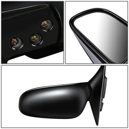 RETROVISOR MIRROR - OEM - 93-96 MITSUBISHI LANCER, MIRAGE - POWERED - FOLDING - BLACK MATERIAL - LEFT