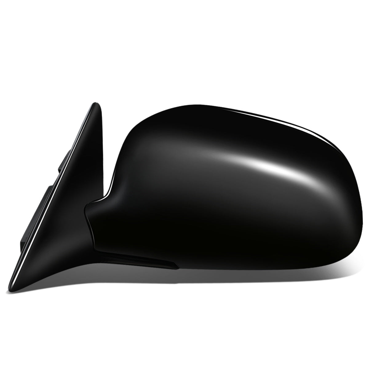 RETROVISOR MIRROR - OEM - 93-96 MITSUBISHI LANCER, MIRAGE - MANUAL - W/ CABLE - FOLDING - BLACK MATERIAL - LEFT