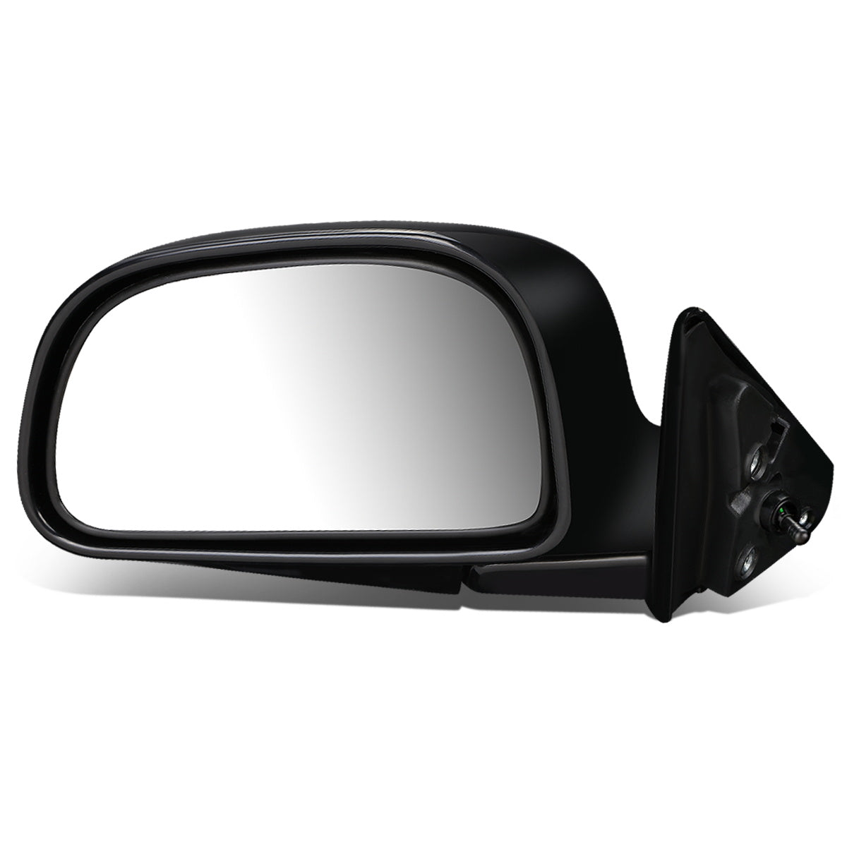 RETROVISOR MIRROR - OEM - 93-96 MITSUBISHI LANCER, MIRAGE - MANUAL - W/ CABLE - FOLDING - BLACK MATERIAL - LEFT