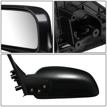 RETROVISOR MIRROR - OEM - 97-02 MITSUBISHI LANCER, MIRAGE - MANUAL - FOLDING - BLACK MATERIAL - LEFT