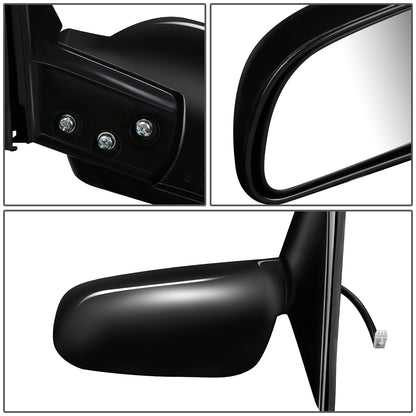 RETROVISOR MIRROR - OEM - 97-02 MITSUBISHI LANCER, MIRAGE - POWERED - FOLDING - BLACK MATERIAL - LEFT