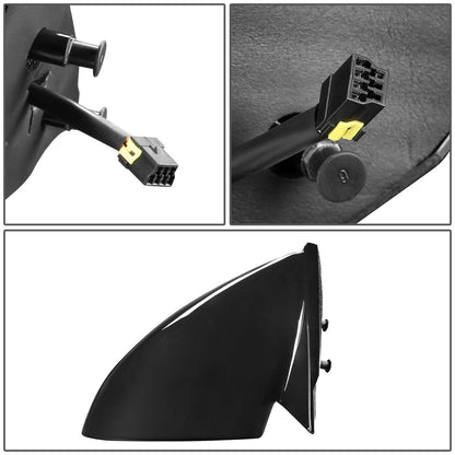 RETROVISOR MIRROR - OEM - 95-98 EAGLE TALON / 95-99 MITSUBISHI ECLIPSE - POWERED - GLOSSY - BLACK - LEFT