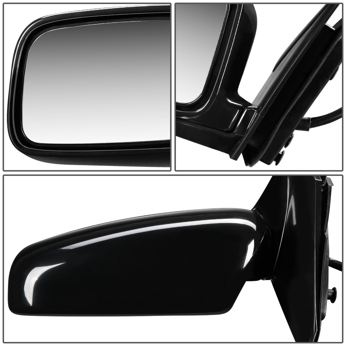 RETROVISOR MIRROR - OEM - 02-07 MITSUBISHI LANCER - POWERED - HEATED - PAINTABLE - BLACK - LEFT