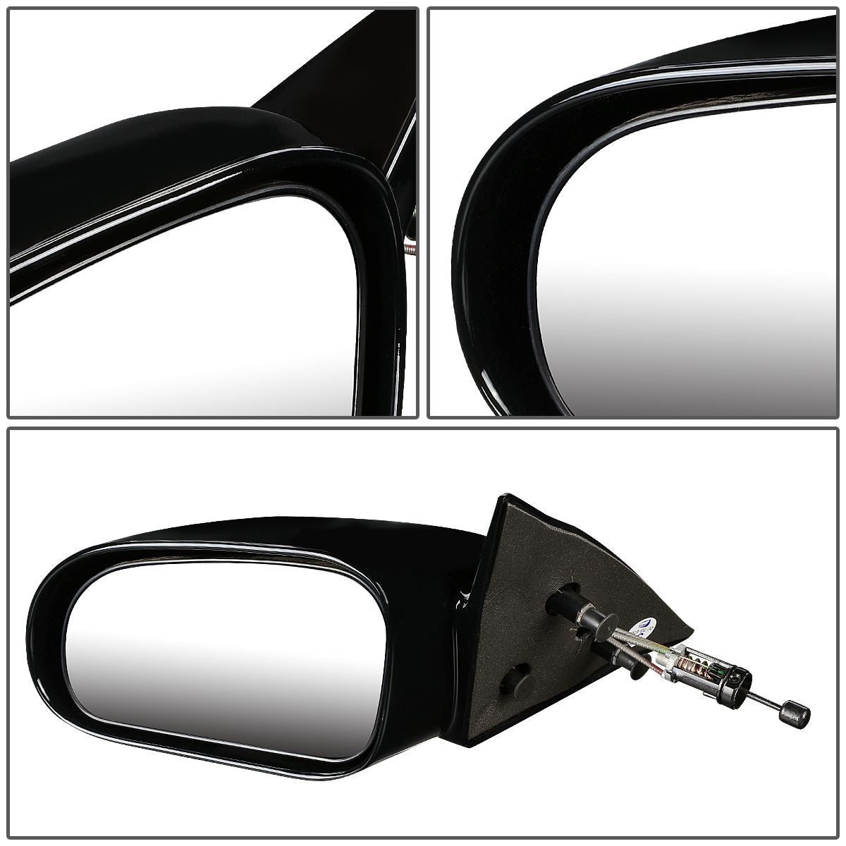 RETROVISOR MIRROR - OEM - 95-98 EAGLE TALON / 95-99 MITSUBISHI ECLIPSE - MANUAL - GLOSSY - BLACK - LEFT